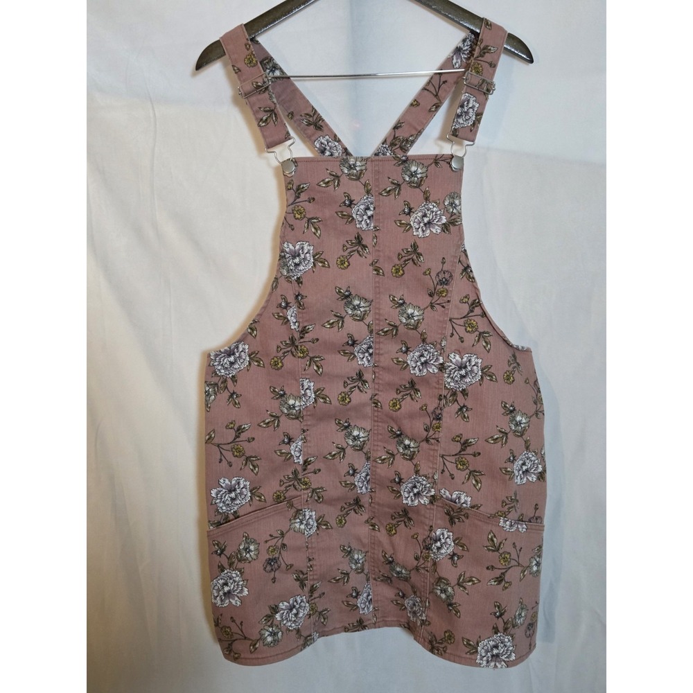 no‎ boundaries overall dress. Pink Floral Vtg. Size 15-17